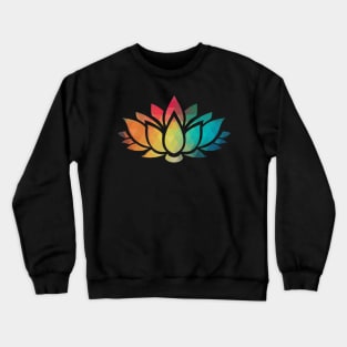 Rainbow color patterns lotus flower Crewneck Sweatshirt